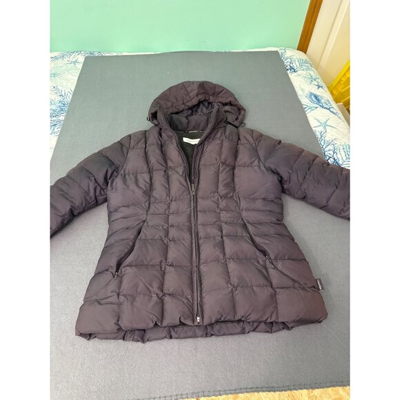 Calvin Klein Womens Puffer Jacket PM Gray Full Zip Hooded Quilted Design With Po - Picture 6 of 11